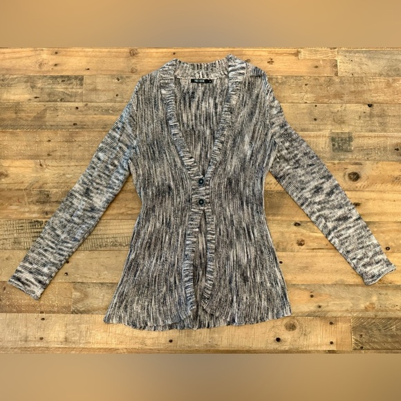 Nic + Zoe Two Button Knit Marled Long Cardigan Artsy Lagenlook Boho Festival - Picture 1 of 3